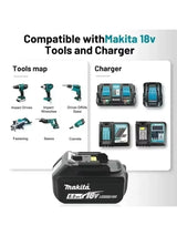 Originali 6Ah Makita BL1860 6Ah baterija elektriniams įrankiams Li-ion Pakeitimai LXT BL1850 BL1840, skirta 18V atsuktuvui su BMS 18V baterija