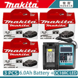 Original Makita 18V Akku 6Ah, mit Akkuanzeige Wiederaufladbarer Makita Akku, BL1830 BL1840 BL1850 Elektrowerkzeugakku