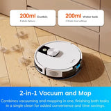 ILIFE A12 Pro robotinis dulkių siurblys ir grindų plovimo įrenginys, savaiminio išsivalymo stotelė 60 dienų, LiDAR navigacija, namų žemėlapių sudarymas, draudžiamos zonos, 2,4G WiFi / programėlė / Alexa / nuotolinis valdymas, skirtas kietoms grindims