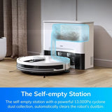 ILIFE A12 Pro robotinis dulkių siurblys ir grindų plovimo įrenginys, savaiminio išsivalymo stotelė 60 dienų, LiDAR navigacija, namų žemėlapių sudarymas, draudžiamos zonos, 2,4G WiFi / programėlė / Alexa / nuotolinis valdymas, skirtas kietoms grindims