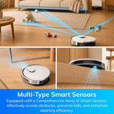 ILIFE A30 Pro Saugroboter mit automatischer Entleerungsstation, 5000Pa starker Saugleistung, LDS-Navigation, 180 Min. Laufzeit, 2-in-1 Wisch- und Kehrfunktion, APP-Steuerung, für Hartböden und Teppiche