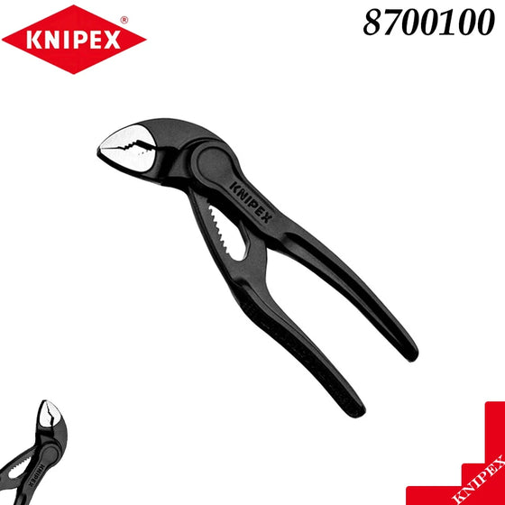 Knipex 8700100 Cobra vandens siurblio replės, mini kompaktiškas, reguliuojamas įrankis santechnikos darbams ir ankštoms erdvėms