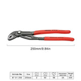 KNIPEX Tools Cobra vandens siurblio replės vokiškos vandens žarnos replės 8701125 8701150 8701180 8701250 8701300 8701400