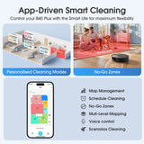 Lubluelu B40 Robot Vacuum and Mop Cleaner, 5800Pa Strong Suction, 180 Mins Long Runtime, APP Control Smart Mapping, 34 No-Go Zon