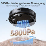 Lubluelu B40 Robot Vacuum and Mop Cleaner, 5800Pa Strong Suction, 180 Mins Long Runtime, APP Control Smart Mapping, 34 No-Go Zon
