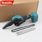 Makita 18V bešepetėlinis akumuliatorinis 6 colių genėjimo ir mini grandininis pjūklas, valdomas viena ranka, skirtas medienos pjovimui ir medžių genėjimui