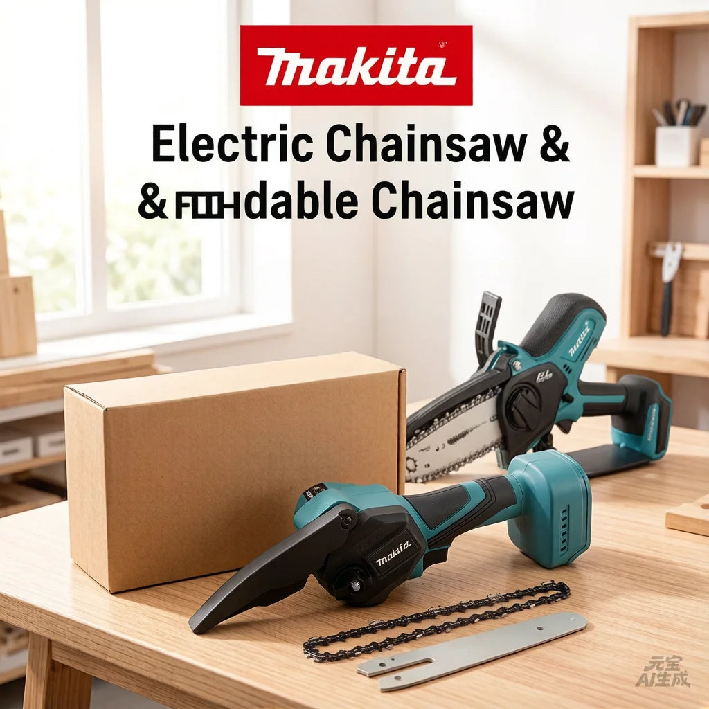 Makita 18V bešepetėlinis akumuliatorinis 6 colių genėjimo ir mini grandininis pjūklas, valdomas viena ranka, skirtas medienos pjovimui ir medžių genėjimui