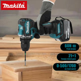 Makita 650NM 13MM Bürstenloser Elektrobohrer 20+3 Drehmoment Akku-Schlagbohrmaschine Elektroschrauber für Makita 18V Akku Pin