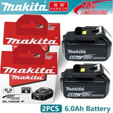Makita BL1850 18 V 6 Ah originali baterija, suderinama su BL1830, BL1860, BL1850B – įrankio baterija, skirta 18 voltų belaidžiam kampiniam šlifuokliui