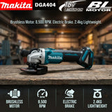 Makita DGA404 18V 125mm elektriniai įrankiai šlifuoklis Belaidžiai elektriniai įrankiai kampinis šlifuoklis bešepetėlinis šlifuoklis kampinis šlifuoklis