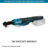 Makita DWR180Z 18V LXT Akku-Ratschenschlüssel 6,35 mm Antrieb 800 U/min 47,5 Nm Winkelschlüssel Steckschlüssel Elektrowerkzeuge