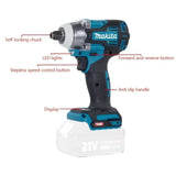 Makita TW004G 630N.m bešepetėlinis suktuvas-gręžtuvas, akumuliatorinis elektrinis suktuvas, įkraunamas gręžtuvas, 18V akumuliatorius