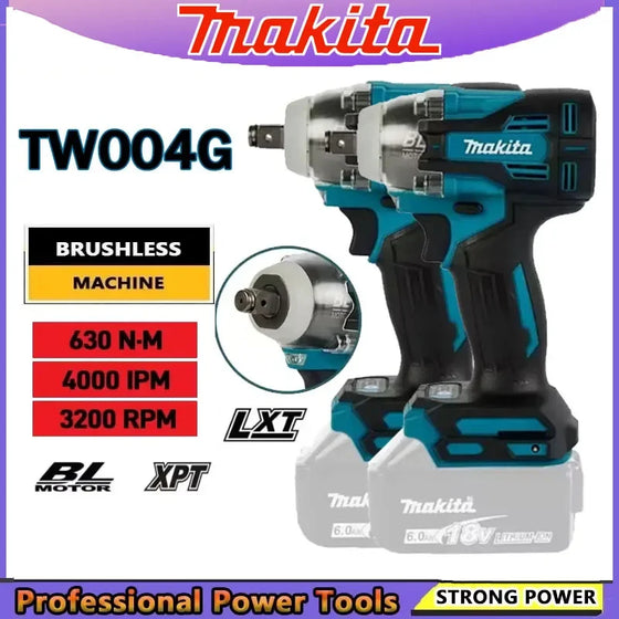 Makita TW004G 630N.m bešepetėlinis suktuvas-gręžtuvas, akumuliatorinis elektrinis suktuvas, įkraunamas gręžtuvas, 18V akumuliatorius