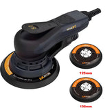 MAXXT 350W elektrinis orbitinis šlifuoklis medienos apdirbimui, automobilio kėbulo poliravimui, bešepetėlinis variklis su 150 mm/125 mm padais