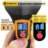 MELLWIN Cordless Electric Polisher 6000rpm 8Gears Digital Display Car Polishing Waxing Sanding Machine For Makita 18VBattery Pin