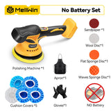 MELLWIN Cordless Electric Polisher 6000rpm 8Gears Digital Display Car Polishing Waxing Sanding Machine For Makita 18VBattery Pin