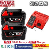 Milwaukee Battery M18 18V 6.0Ah 9.0Ah 12.0Ah Replacement Lithium Battery for Milwaukee M18 48-11-1815 48-11-1850 2604-22 Battery