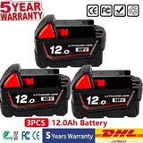 Milwaukee Battery M18 18V 6.0Ah 9.0Ah 12.0Ah Replacement Lithium Battery for Milwaukee M18 48-11-1815 48-11-1850 2604-22 Battery
