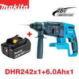 Originalus Makita DHR242 18V akumuliatorinis perforatorius. Maža vibracija 13,5 m/s². Patogus darbas ilgo gręžimo metu.