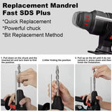 Originalus Makita DHR242 18V akumuliatorinis perforatorius. Maža vibracija 13,5 m/s². Patogus darbas ilgo gręžimo metu.