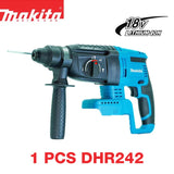 Originalus Makita DHR242 18V akumuliatorinis perforatorius. Maža vibracija (13,5 m/s²). Patogus valdymas ilgo gręžimo metu.