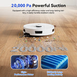 Redroad (R11) LiDAR Robot Vacuum and Mop Cleaner, 20000Pa Suction, 90-Day Capacity, Self-Emptying, Multi-Floor Mapping, APP Control