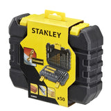 STANLEY 50-teiliges Bohr- und Schraubzubehör-Set Schraubendreher-Bitsatz Elektrowerkzeugzubehör STA88546-A9