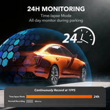 WOLFBOX G840S 12" IPS prietaisų skydelio kamera 4K galinio vaizdo veidrodėlio kamera GPS vaizdo registratorius Naktinio matymo HD dvigubos kameros Automobilinis DVR parkavimo monitorius